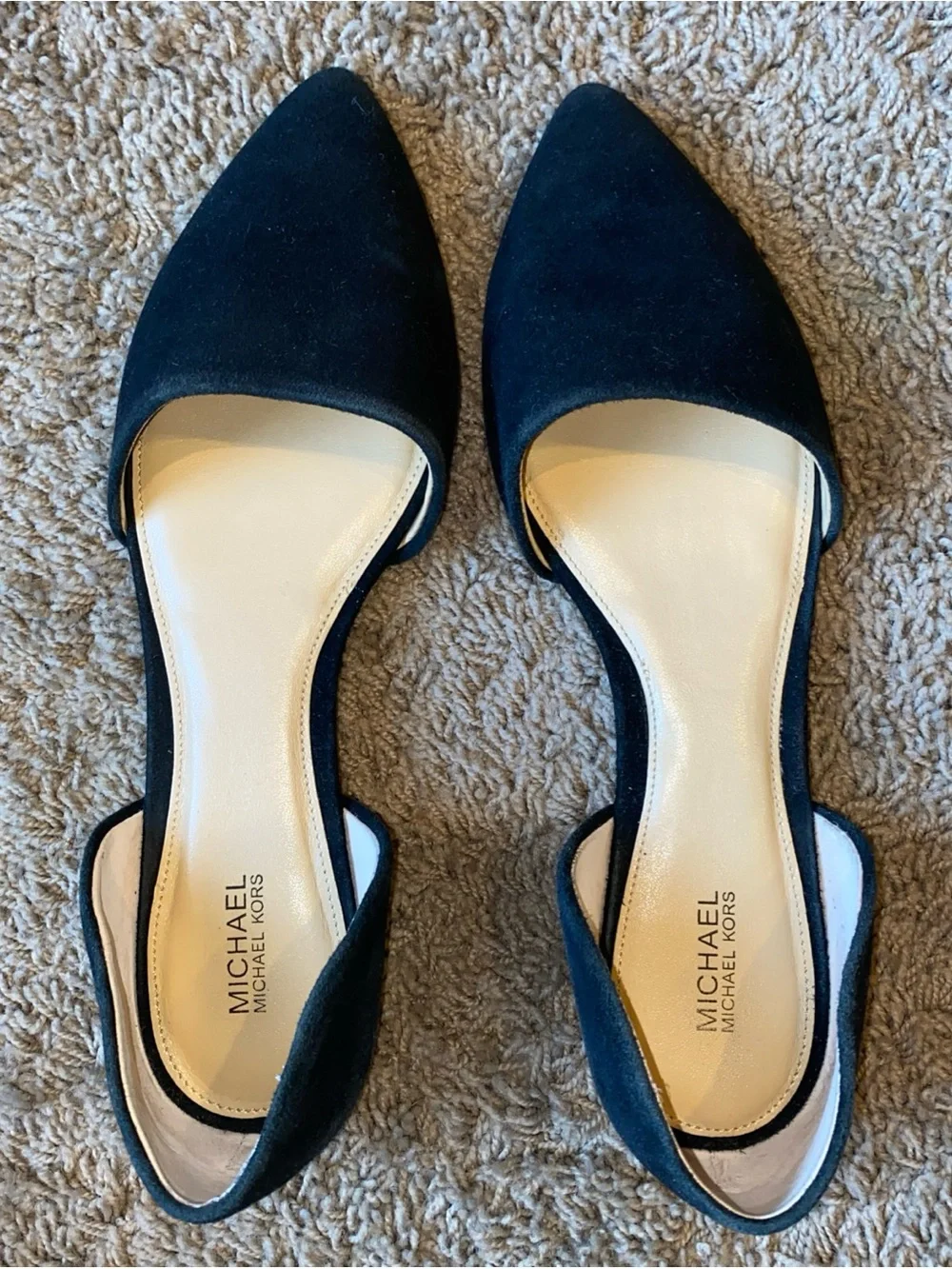 Michael Kors D'Orsay Black Suede Shoes 8.5 M Pointed Toe Leather Career Casual